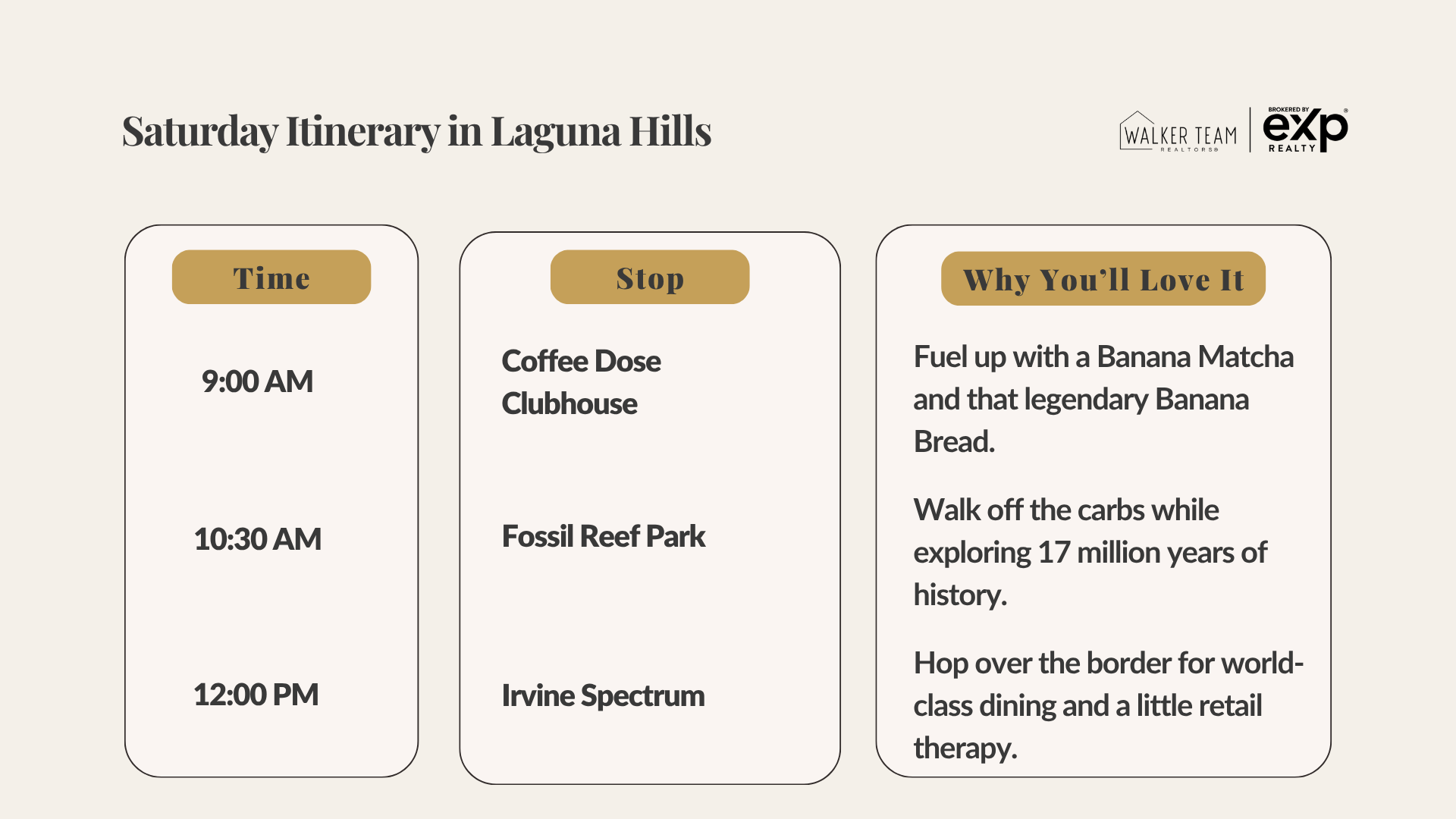 Saturday Itinerary in Laguna Hills